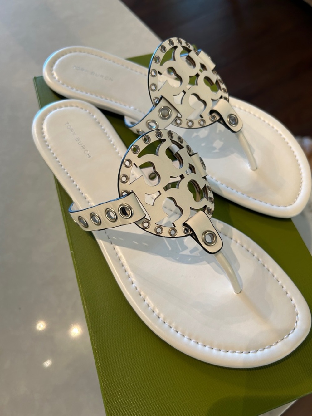 NWB Tory Burch Miller Eyelet Sandals - Picture 4 of 7